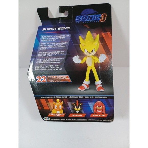 Jakks Pacific Wave 2 Sonic The Hedgehog 3 Movie SUPER SONIC 5" Figure NEW 2024 - Picture 3 of 3